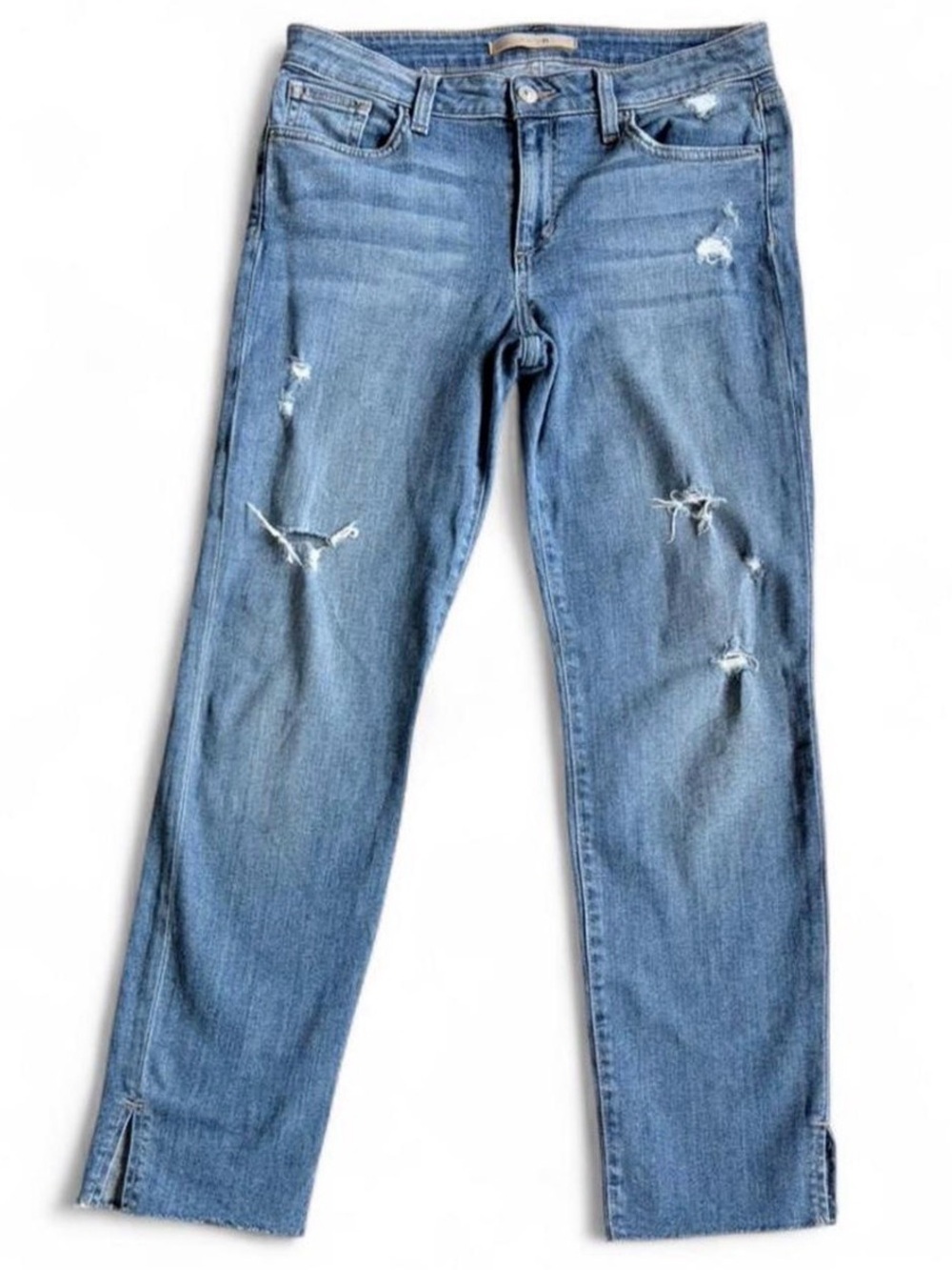 Joe's Jeans Light Wash Distressed Straight Ankle Leg Jeans